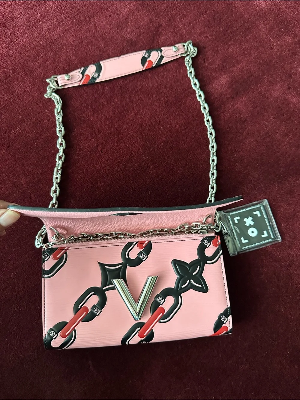 Louis Vuitton Pink Marina Chain Print Twist Lock MM